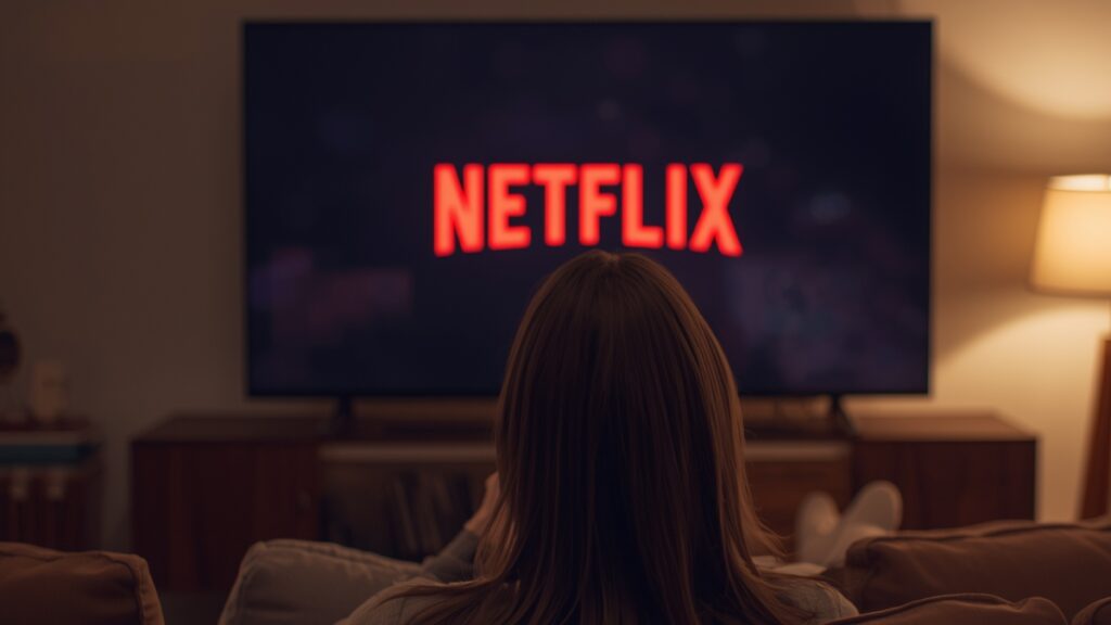 Netflix z reklamami w Holandii zdjecie kobieta oglada netflix