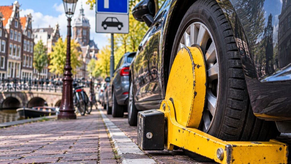 Blokady na koła dla samochodów w Amsterdamie